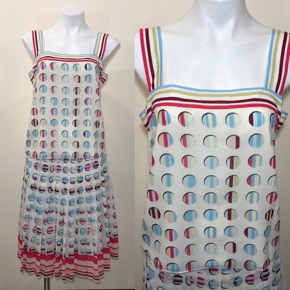 St John Couture Silk Skirt Set Art Deco Circles 10 - Picture 1 of 8